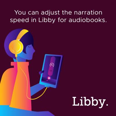 You can adjust the narration speed in Libby for audiobooks - download the Libby app for your smart device